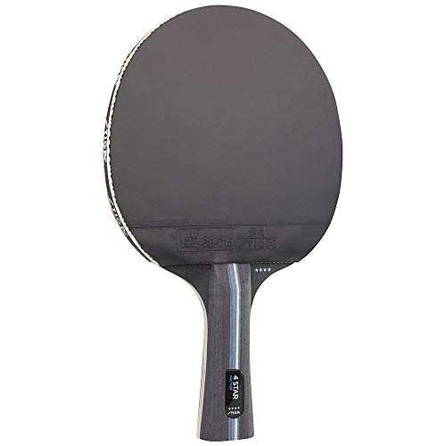 Stiga Factor 4-Star Table Tennis Concave Ping Pong Bat, Black/Red