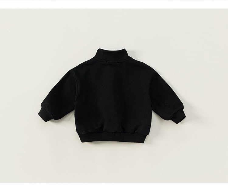 Toddler Boys Girls Solid Color Standing Collar Long Sleeved Top with Zipper Casual Spring and Autumn Coat2