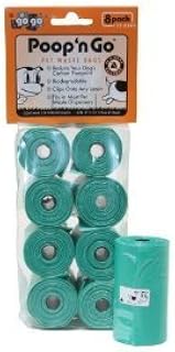 GoGo Pet Products 8-Pack Poop n Go Scented Pet Waste Bags Refill Rolls, Hunter Green
