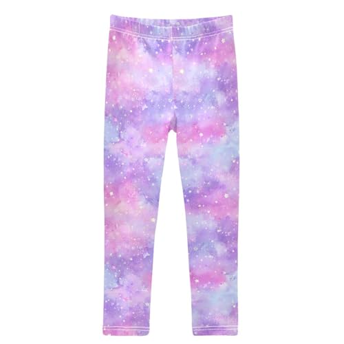 Boccsty Dreamy Lilac Pink Galaxy Girls Leggings Kids Yoga Pants Dance Active Tights 4T