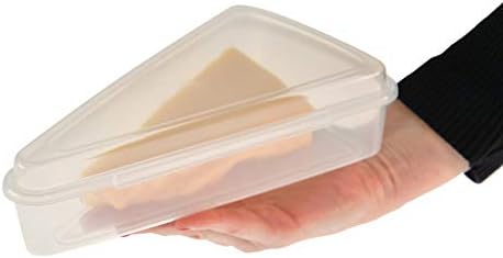 Home-X Triangle Cheese Container, Clear Plastic to-Go Containers for Cheese Wedges, Cake, and Pie Slices