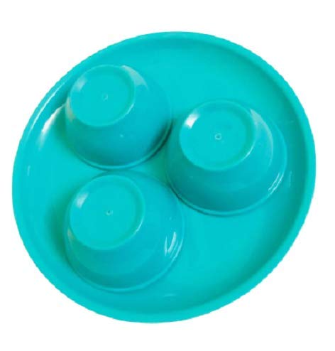 Image of Plastic Unbreakable Round Microwave Safe Full Dinner Plates (Sea Green), Plate & Bowl Set of 4