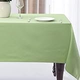 JUCFHY Rectangle Table Cloth, Linen Farmhouse Tablecloth Heavy Duty Fabric,Stain-Proof,Water Resista
