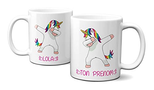 Idcase MUG Tasse en céramique café - Made in France -Personnalisable avec PRENOM aux Choix - Livraison Express - Promo - Licorne Unicorn Cover
