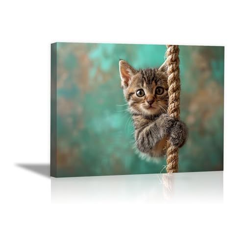 Chat Peintures sur toile DunPei pour sublimer votre salon ou bureau 30x50cm