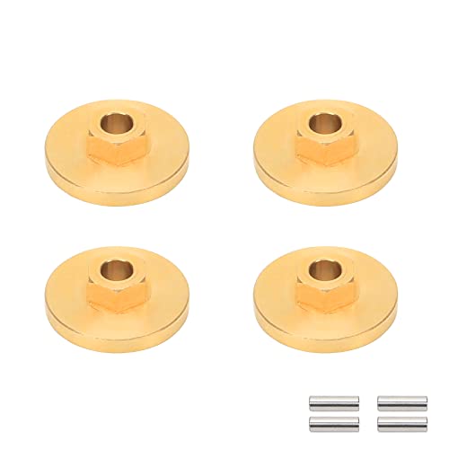 RCAWD Adaptadores de cubo hexagonal de rueda de contrapeso de latón para FMS 1:24 FCX24 Power Wagon RTR(amarillo) Cover