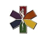 Rainbow EMT Star of Life Lapel Pin (1' x 1') Hat Tie Tack Badge