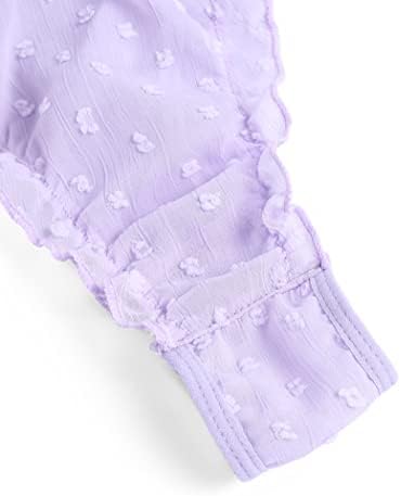 Avidlove Bra and Panty Set Cute & Sexy Chiffon Ruffle Lingerie Set Mesh Babydoll Chemise Lavender Large — view 5