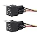 Automotive Relay with Harness, 12V 40A 4-Pin SPST, Color-Coded Wires for Car Truck Motorcycle Boat (2pcs)