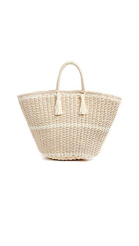 Hat Attack Women's Large Soft Wicker Weave Tote, Natural, Off White, One Size