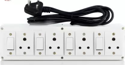 BAHUL 4+4 ISI SWITCHES Unbreakable 4 Meter Long Wire Extension Small Plug 4 Socket Extension Boards (White, 4 m).-image-34