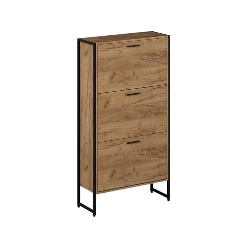 Vicco Schuhkipper Folda, Goldkraft Eiche/Schwarz, 63 x 119 cm mit...