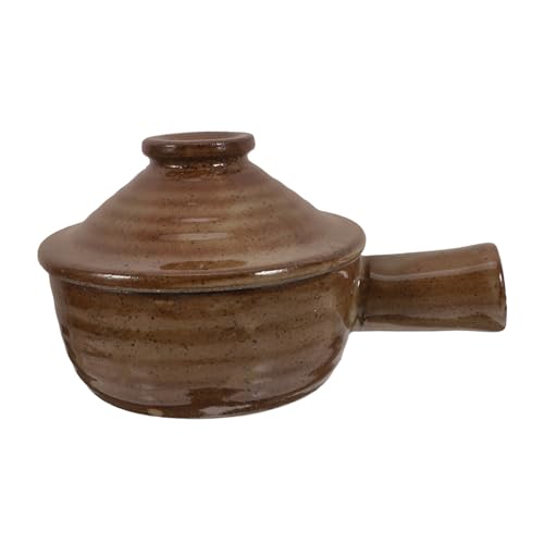 LIGIGWASH 1 pieza Cacerola de Barro con Tapa Olla de para Sopa y Arroz para Microondas y Cocina Casa