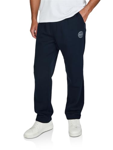 JACK & JONES Jogginghose Herren lang JPSTKANE Landon Uncuffed SWT Pants Relaxed Fit Sporthose Trainingshose Freizeithose, Größe:3XL, Farbe:Navy Blazer (12297454)