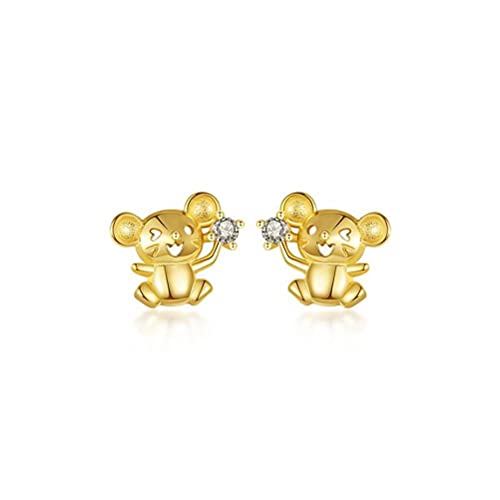 Boucles d'oreilles de souris en S925 et diamants, artisanat de précision