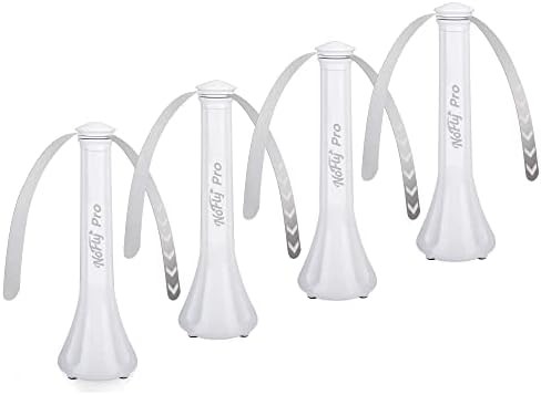 Nofly Pro Fly Fans for Tables 4 Pack for Outdoor or Indoors USB or Batteries Powered Fly Repellent Swatter Fan for Picnic, BBQ, Party, Events(White-4 Pack)