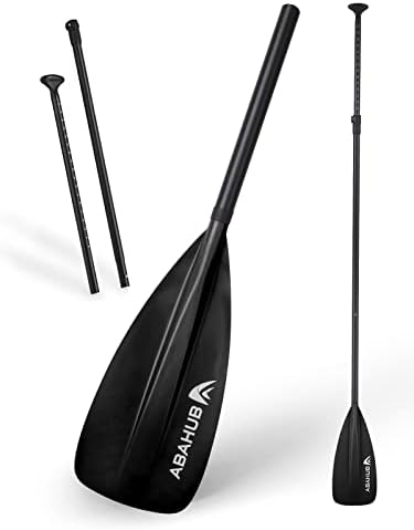 Abahub SUP Paddles - 3 Piece Adjustable Stand up Paddle - Lightweight Oar for Paddleboard, Aluminum Alloy PU Coated Shaft 68" - 84", Black Plastic Nylon Blade