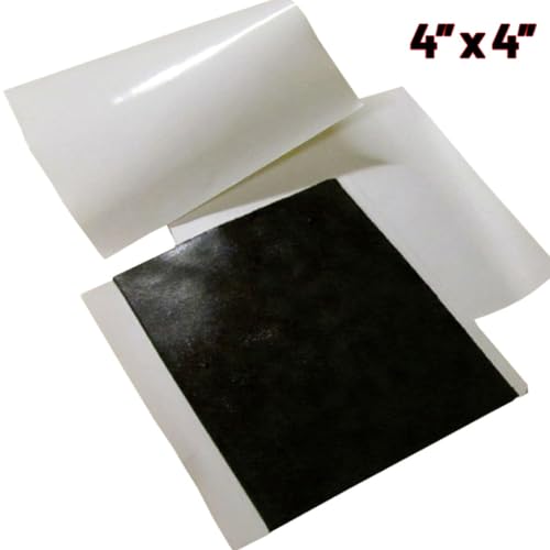 Image of Adhesive Sticky Pads for Road Reflectors, 4 inch x 4 inch Butyl Sticky Pads, 4 Pack, Stick Driveway Reflectors on Driveway, Apply on Asphalt, Pavement, Cement or Concrete, Reflectors Sold Separately