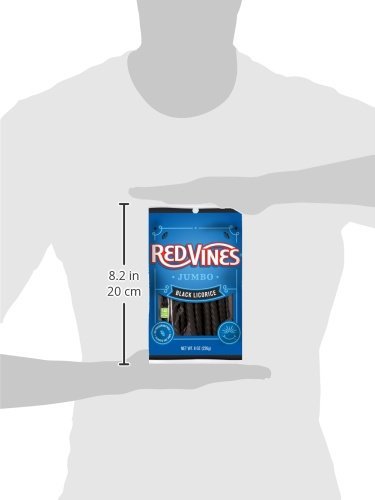 Miniatura 4 de Red Vines Black Jumbo Regaliz Twists Bolsa de 8 oz (paquete de 12)