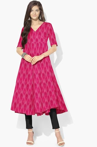 Image of Cotton Pochampally ikat unstitched blouse, Kurthi, long frock fabric material for women (1 meter, 2 meters & 3 meters)