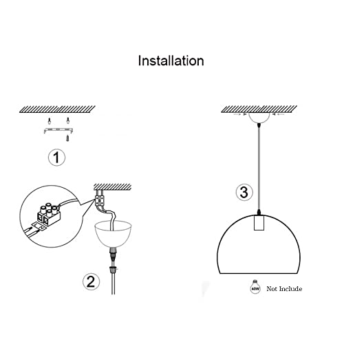 Luminaire Suspendu en Verre Industriel E27 pour Salon