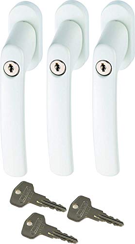 ABUS FG200 W SB abschließbarer Fenstergriff, weiß im Set 3 Stück