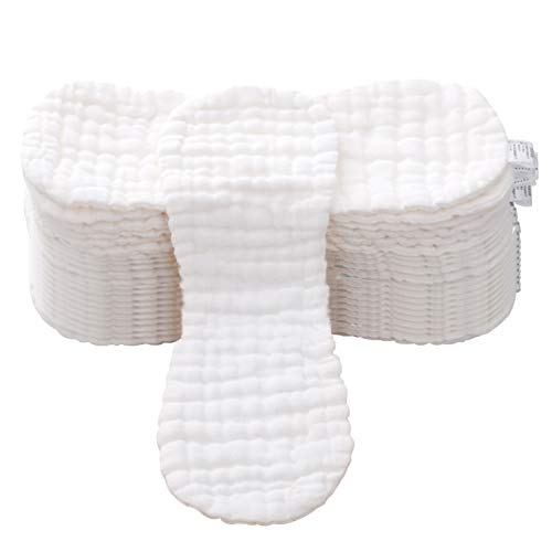 Babywindeln Waschbare Bambuskohle Windeln Wiederverwendbare Baby Windel 4 Schichten Stoffwindel Einlagen (Baumwoll A, 20 PCS)