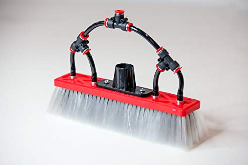 Tucker Dual Trim Nylon Standard Size, Water Fed Nylon Brush With 4 Pencil Jets, For Window And Solar Panel Cleaning, By Rhg Products #TOP5