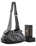 Noah & Paw Hundetragetasche für Kleine Hunde bis 10kg, Hundetasche mit Verstellbarem Schultergurt, und Weichem Fell, Doppelte Sicherheitsfunktion, Haustiere Tragetasche aus Veganes Leder