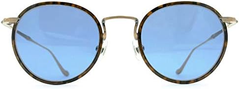 Matsuda M3058 Aged Gold & Tortoise with Blue Lens Round Sunglasses