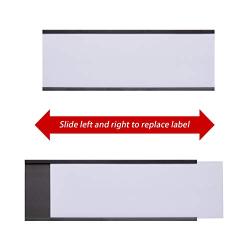 Eeoyu Magnetic Label Holders With Magnets Magnetic Data Card Holders With Clear Plastic Protectors For Metal Shelf, Whiteboard, Set Of 50 (2 X 5.5 Inch) #TOP3
