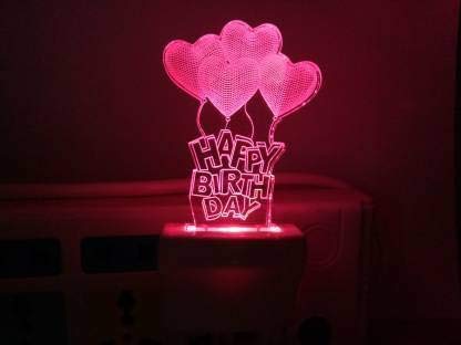 3D Illusion LED Light Night Lights for 7 LED Colors Changing Lighting Touch USB Charge Table Desk Bedroom Decoration Decorative Lighting Gifts for Friends (Love) Happy Birthday Night Lamp