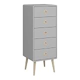Steens Softline Kommode, 5 Schubladen, 41 x 105 x 39 cm (B/H/T), MDF, Grau