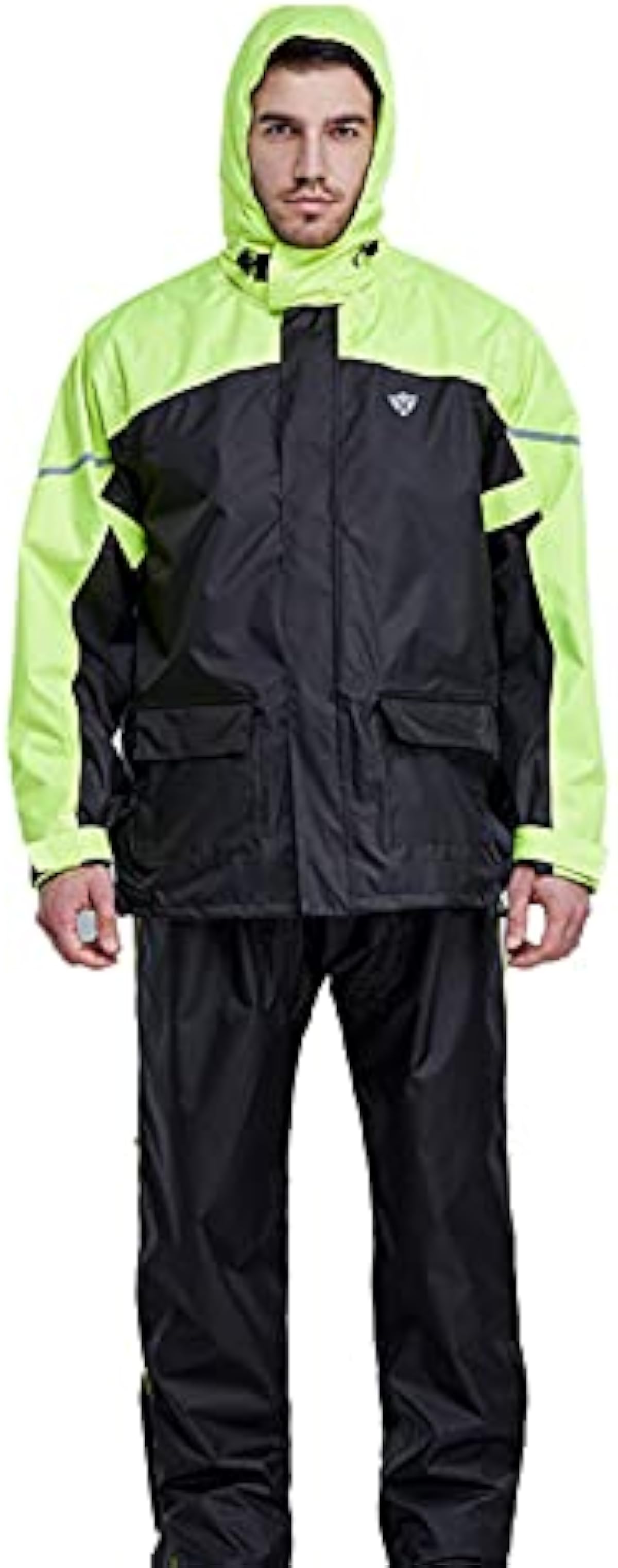 買取格安 レインスーツ レインコート 上下セット レインウェア 雨具 自転車 レディースメンズ軽量防水ジャケットとズボンスーツ 防風フード付き レインコート 屋外の屋外歩行の走行のための雨水 セール 送料無料 Littleshopp Com