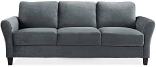Alexa Rolled-Arm Sofa, Dark Grey - coolthings.us