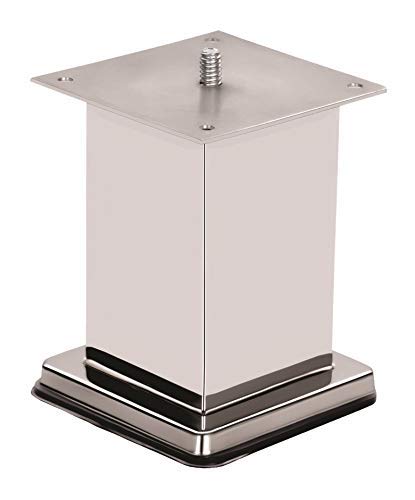 Nixnine Strong Stainless Steel Square Sofa Leg, 50 mm Tickness Finish Glossy (6 inch) Pack of 6,