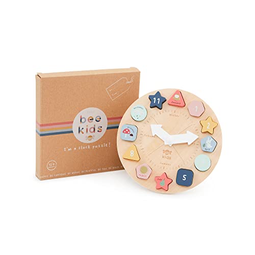 Wooden Puzzle Clock Shape Sorter