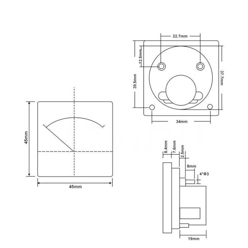 Ampèremètre analogique CC 85C1-A boîtier robuste haute précision 20A - 4