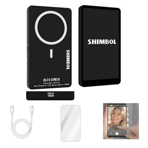 Shimbol CP5 Ultra 5�C���` Vlog �Z���t�B�[���j�^�[�X�N���[���A�^�b�`�X�N���[���d�b���j�^�[�A50m�͈́A0.04�b�x���A���C�����X�X�N���[���~���[�����O�A4���ԃ����^�C���AiPhone & Android�Ή��AVlog���C�u�X�g���[