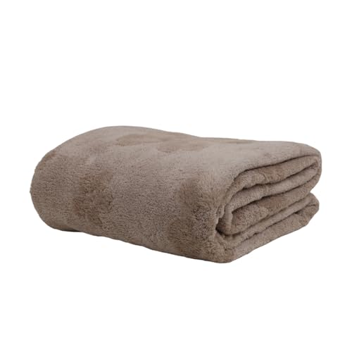 Image of HANKER Ultra Luxury Large /Full Size Plush Bath Towel | Soothing Beige Colour Blossom Super, Very Soft On Skin, Luxurious Fabric, Pure Polyamide, 70x140cm, 500GSM
