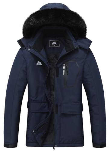 MOERDENG Women's Ski Jacket Waterproof Warm Winter Coat Hooded Snowboarding Jacket Versatile for...