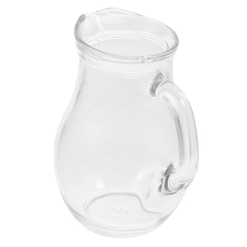 Cabilock 250ml Transparent Glass Hip Flask Single Serve Milk Pitcher Frother Milk Pitcher