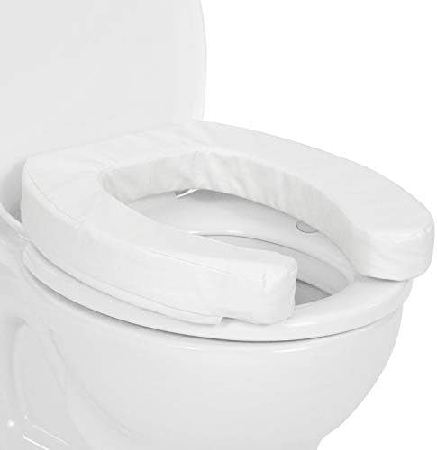 Vive Toilet Seat Cushion (Soft Cushioned Foam) - Easy Clean Soft Padded Bathroom Attachment - Elongated, Standard Seats - Comfort and Support Donut for Handicap, Adults, Coccyx Tailbone Pain Relief