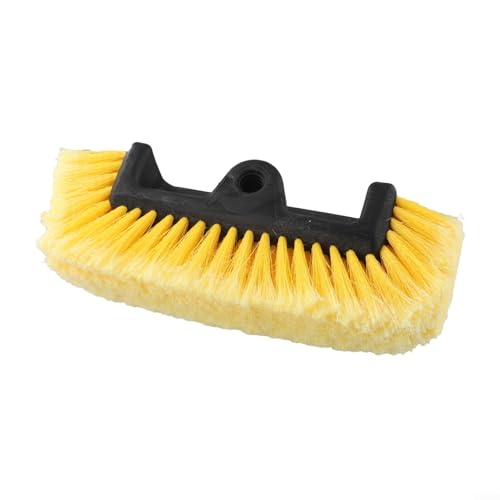 Yhenlovtt Cepillo de lavado de coche de 10 pulgadas con cerdas de nailon suave para limpieza exterior de auto, RV, camión, barco, cámper, compatible con asas roscadas ACME de 34 pulgadas