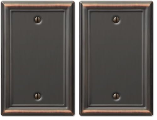 Image of Amerelle 149BDB Chelsea Wallplate, 1 Blank, Aged Bronze (Pack of 2)