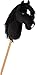 small Foot Hobby Horse schwarz „Eddie“, Steckenpferd mit abnehmbaren Holzstab und frisierbarer Mähne, inkl. Halfter, Trense & Führstrick, für Kinder ab 3 Jahren, 12716