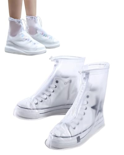 FUGLUS 1 Par Fundas Impermeables Para Zapatos, Reutilizables, Antideslizantes Y Resistentes Al Desgaste, Fundas Para Zapatos De Lluvia Con Cremallera Para Exteriores, Ciclismo, Camping, Pesca