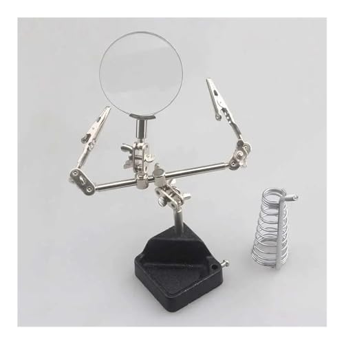 Kit de Accesorios para microscopio Lupa de Mano de Ayuda de reparación 2.5X con Clip y Ayuda de Resorte Soporte de Mesa for Soldador Lente de Vidrio óptico Lupa Galss portaobjetos de microscopio (Siz