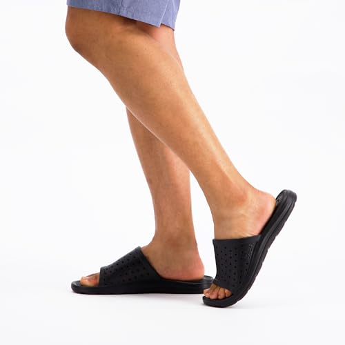 Image of Totes Men's Everywear Slide Sandals Lightweight Waterproof Comfort Slides with Cushioned Footbed for Pool, Beach & Everyday Wear