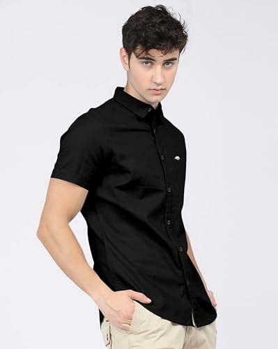 Image of BRUCEWANE Men's 100% Cotton Half Sleeve Shirt